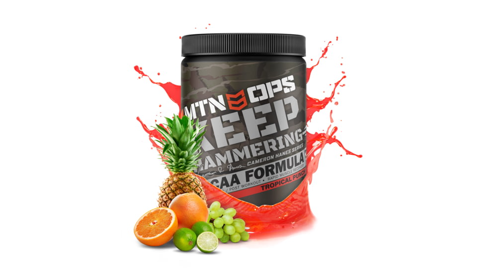MTN OPS Cameron Hanes Keep Hammering BCAA 2-1-1 Supplement, 30 Servings, Tropical Punch, 1042-TP