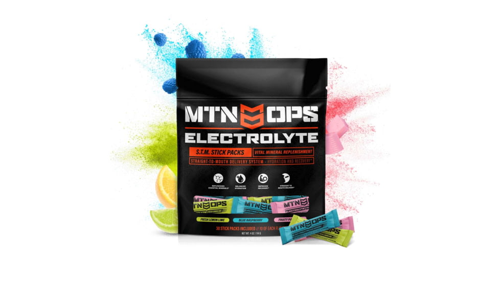 MTN OPS Electrolytes STM, 12 Stick Packs, Assorted Flavors, 2126010212