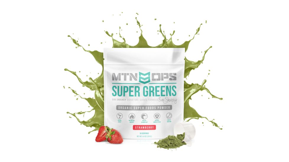 MTN OPS Eva Shockey Super Greens Organic Super Foods Powder, 30 Servings, Strawberry, 2122520130