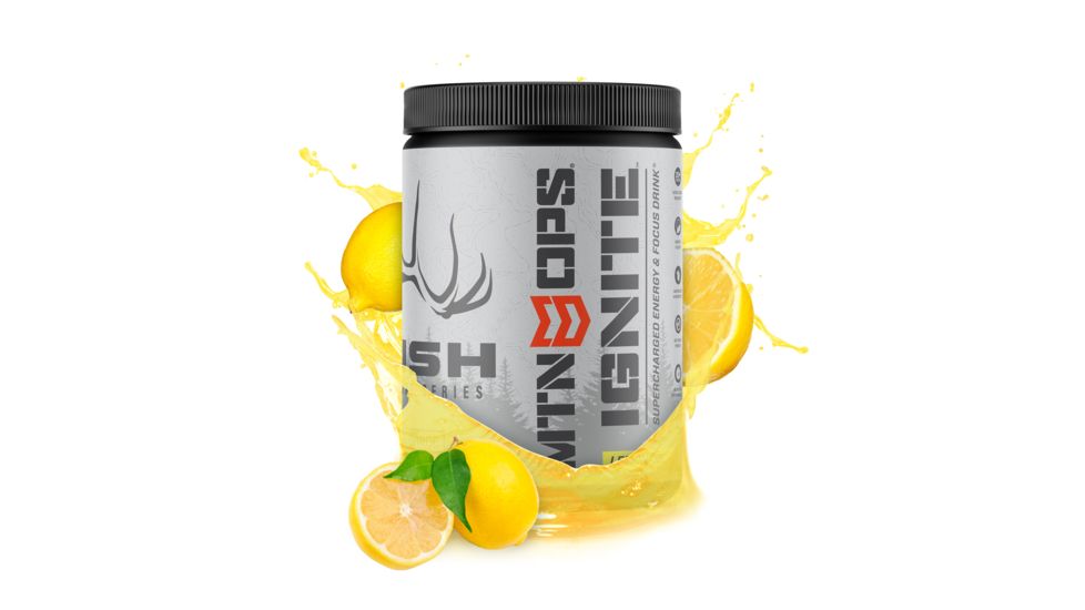 MTN OPS HUSH Ignite Supercharged Energy Drink, 45 Serving Tub, Lemonade, 1104260145