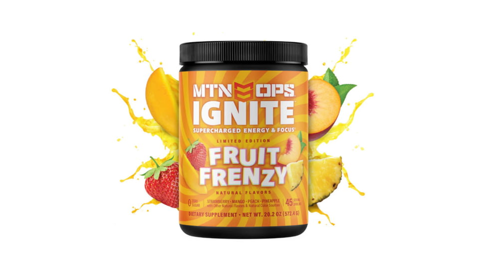 MTN OPS Ignite Seasonal Flavor Drink, Fruit Frenzy, 45 Serving Tub w Scoop, 1104280145