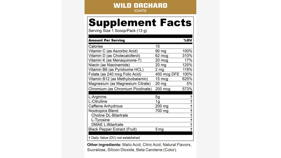 MTN OPS Ignite Seasonal Flavor Drink, Wild Orchard, 45 Serving Tub w Scoop, 1104820145