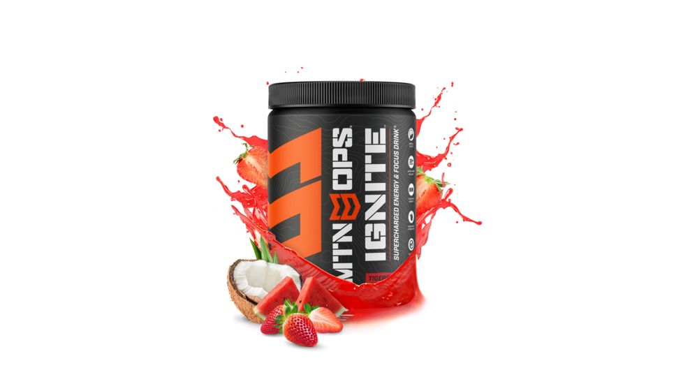 MTN OPS Ignite Supercharged Energy Drink, 45 Serving Tub, Tigers Blood, 1040-TB