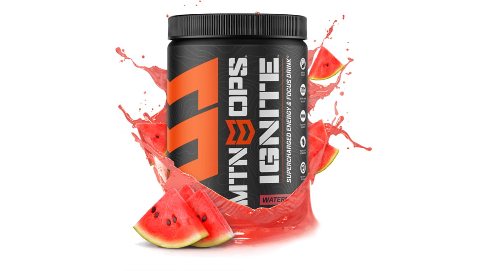 MTN OPS Ignite Supercharged Energy Drink, 45 Serving Tub, Watermelon, 1104450145