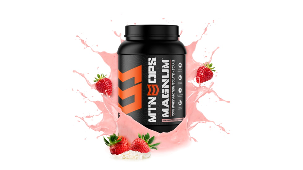 MTN OPS Magnum Whey Protein Powder, 30 Servings, Strawberries and Cream, 1025-SC