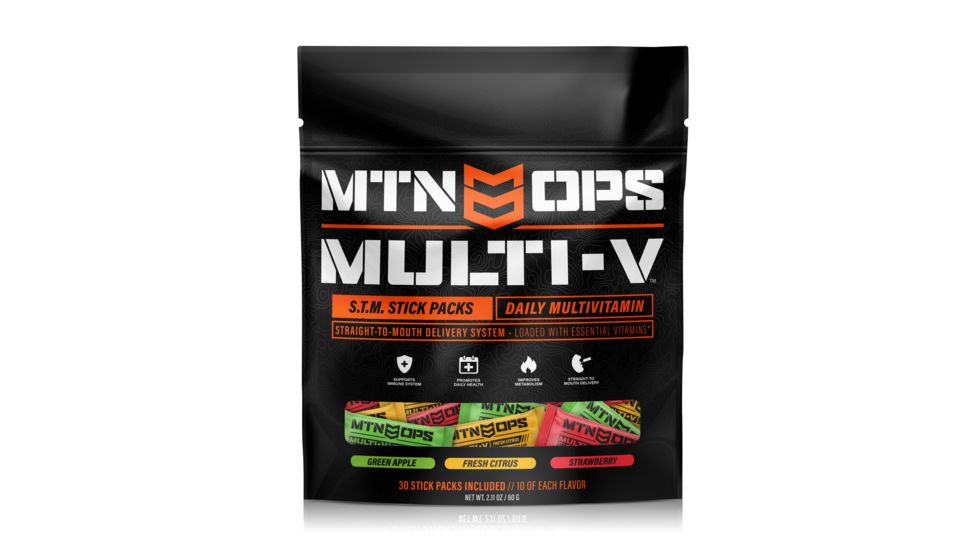 MTN OPS Multi V - STM Daily Multivitamin, 30 Stick Packs, Multi Flavor, 1015-STM