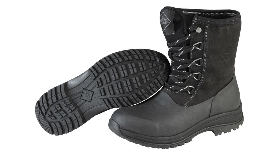 Muck Boots Arctic Apres Lace Rubber Boot - Women's-Black/Charcoal-Medium-10