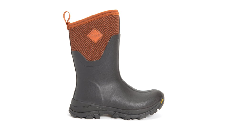 Muck Boots Arctic Ice Mid Boot - Womens, Brown/Orange Geometric, 7, AS2MV-700-ORG-070