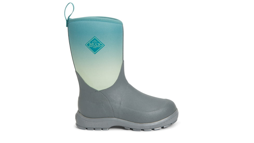 Muck Boots Element Boot - Kids, Gray/Teal Fade, 1, KEL-102-GRY-010