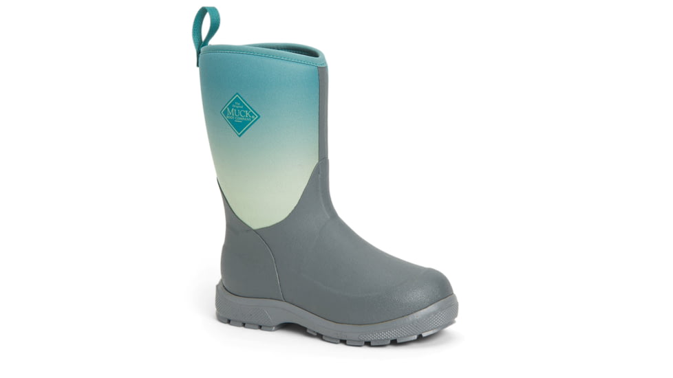 Muck Boots Element Boot - Kid's, Gray/Teal Fade, 1, KEL-102-GRY-010