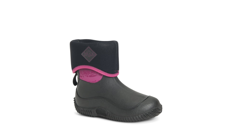 Muck Boots Hale Rubber Boots - Youth, Black/Magenta Digi Terrain Fade, 4, KBH-004-BLK-040