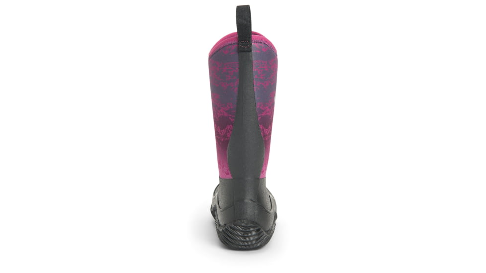Muck Boots Hale Rubber Boots - Youth, Black/Magenta Digi Terrain Fade, 4, KBH-004-BLK-040