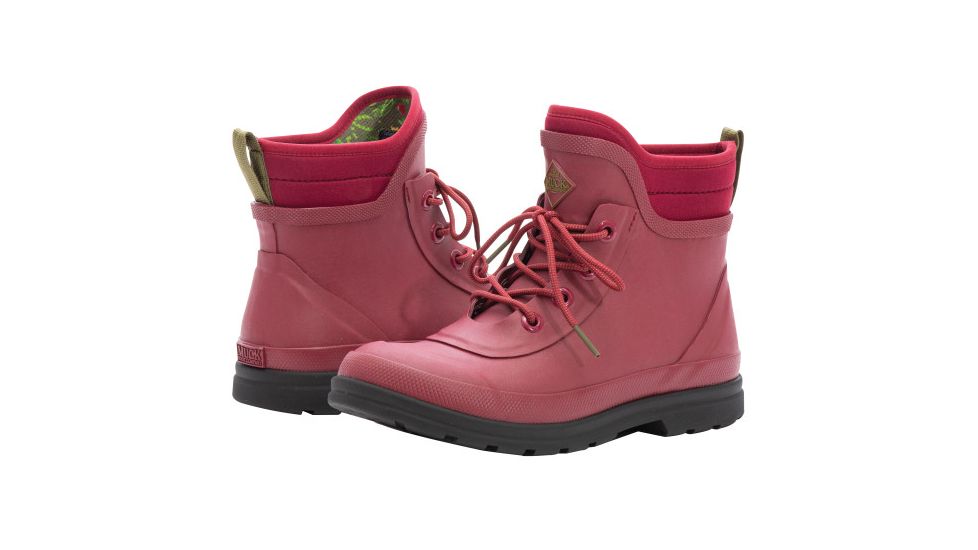 Muck Boots Muck Originals Lace Up Boots - Womens, Berry, 11, OLW-600-RED-110