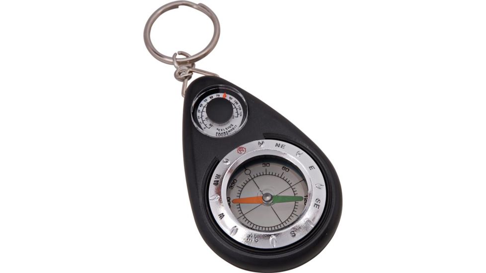 Munkees Keychain Compass with Thermometer, 3154