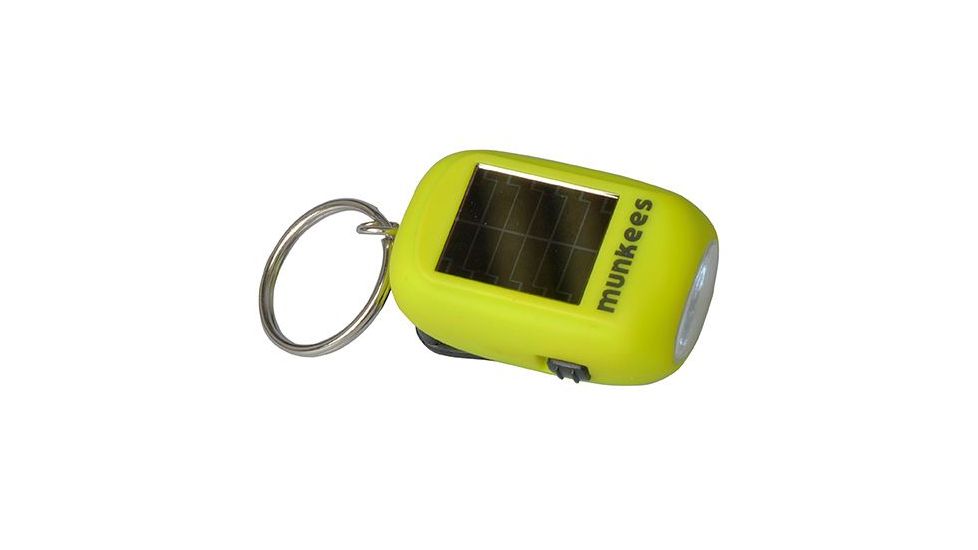 Munkees Mini Solar/Dynamo Flashlight, Green, 1 Year Limited Warranty, MUN-1101