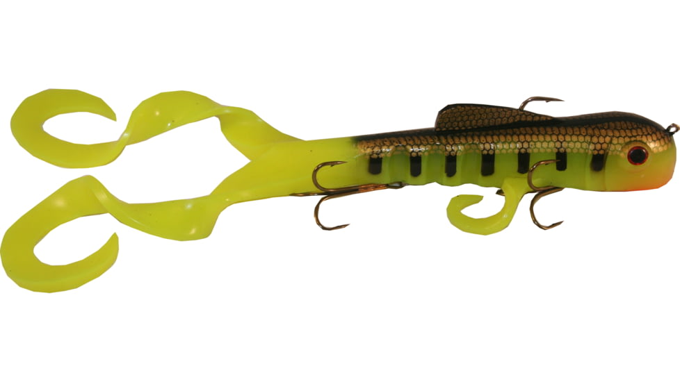 Musky Innovations Magnum Double Dawg, 13in, 10 oz, 2 7/0 Hooks, Perch, 21003