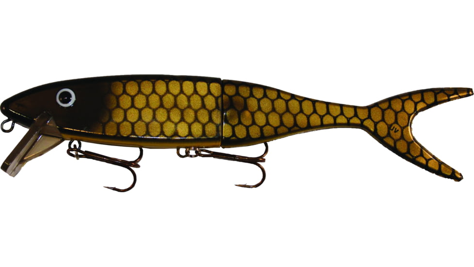 Musky Innovations Magnum Shallow Invader, 13in, 5 oz, 2, 6/0 Hooks, Floating, Golden Sucker, 40008