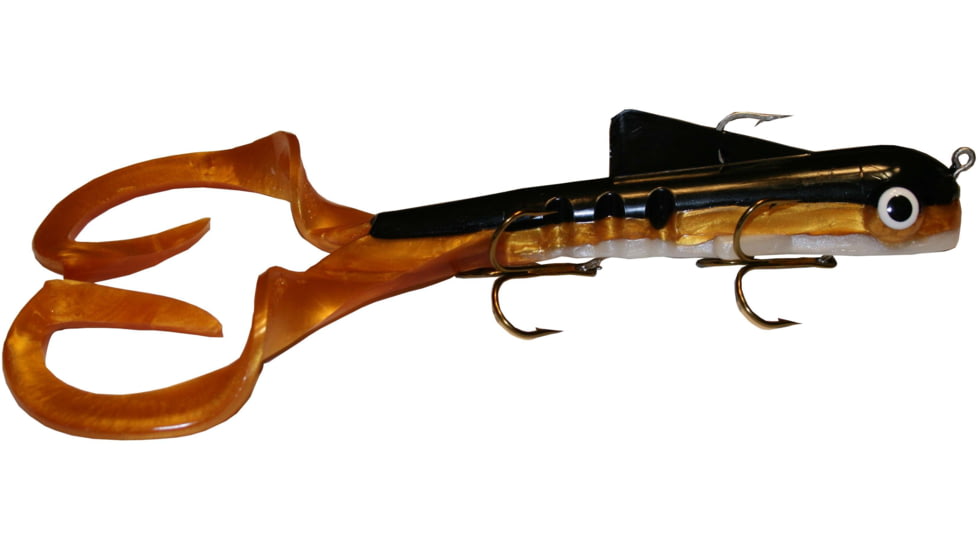 Musky Innovations Regular Double Dawg, 10in, 7 oz, Gold Tail Sucker, 21018