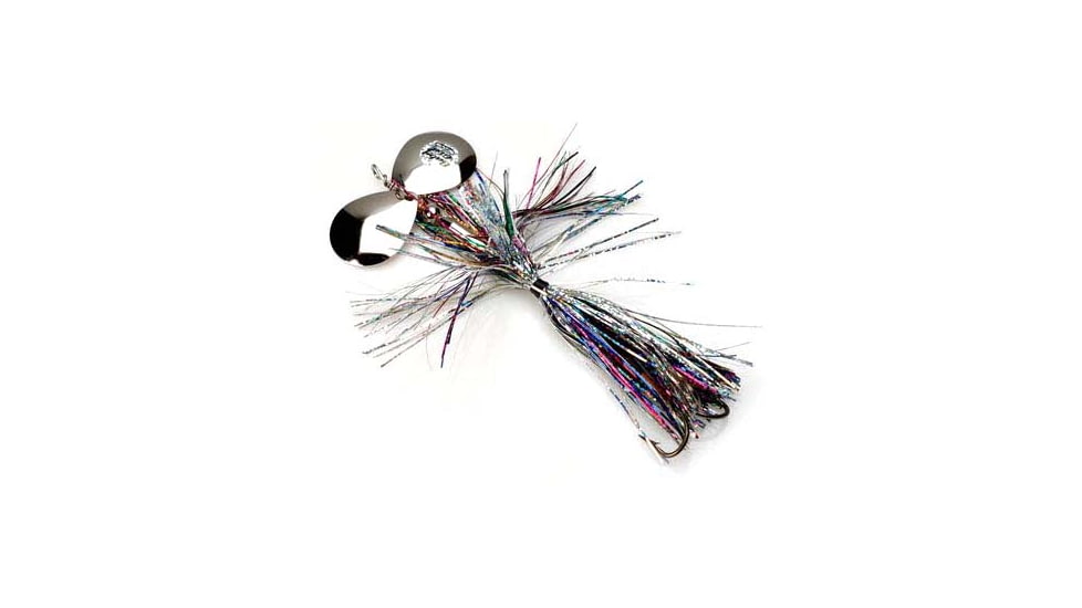 Musky Mayhem Baby Girl Musky Spinner, 2 #6 Blades, 4/0 Hook, Rainbow Nickel, 1.8oz, BG010