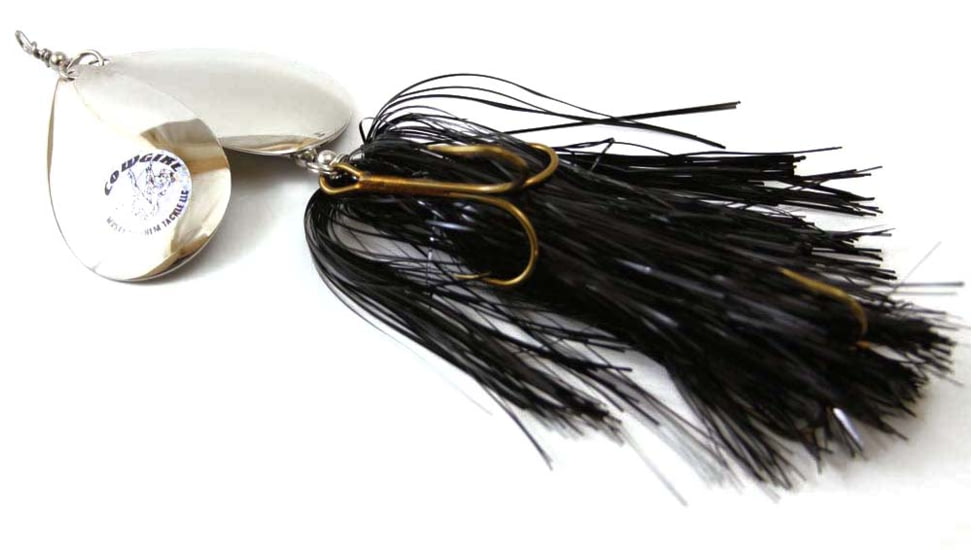 Musky Mayhem Double Cowgirl Musky Spinner, 7/0 Hooks, Black/Nickel, 10in, 2.8oz, DC001