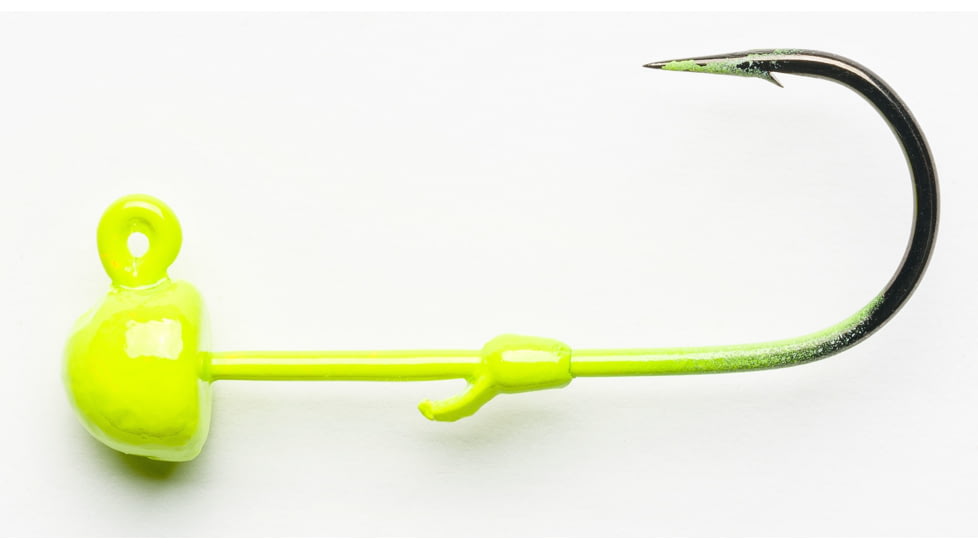 Mustad Addicted Steelhead Worm Jig, UV Chartreuse 1/4oz,, 4 PK, GMH833-1/4-CH-4