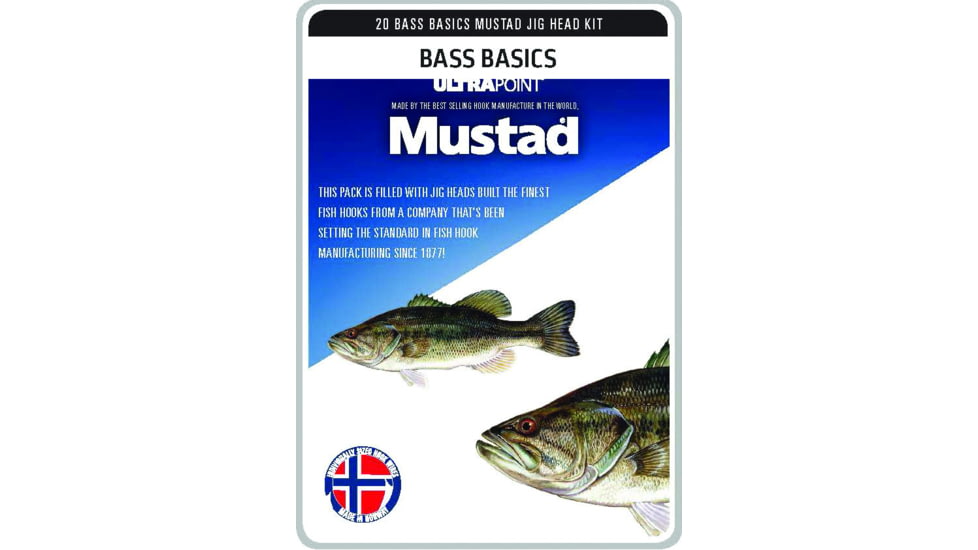 Mustad Bass Basics Jighead Kit, 20 per Pack, BASS BASIC JIG KIT
