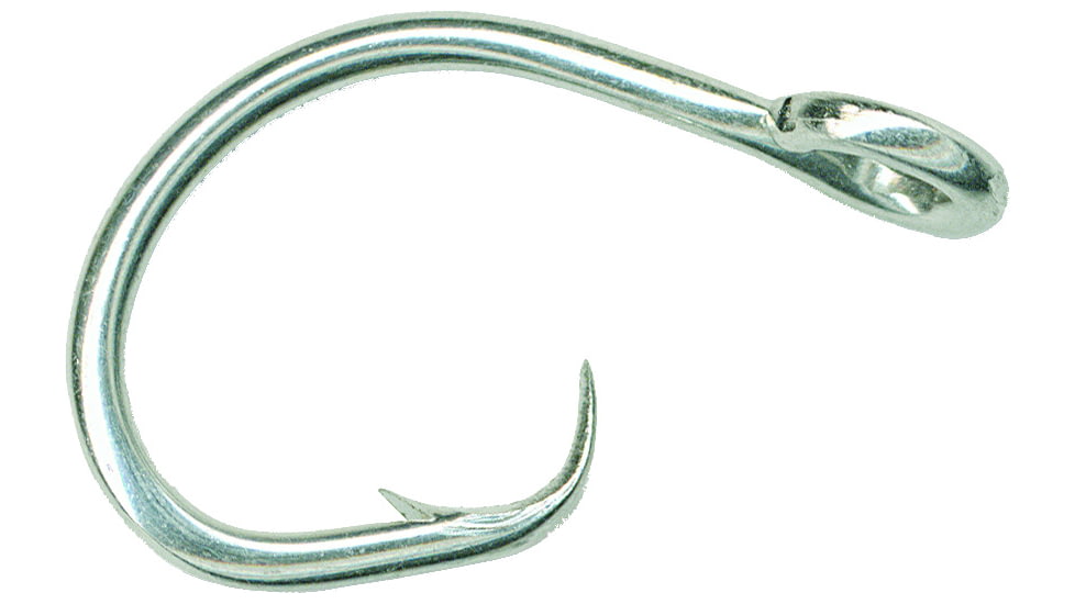 Mustad Classic Circle Hook, Curved In/Kirbed Point, 2X Strong, Offset, Ringed Eye, Duratin, Size 15/0, 2 per Pack, 39965D-15/0-29