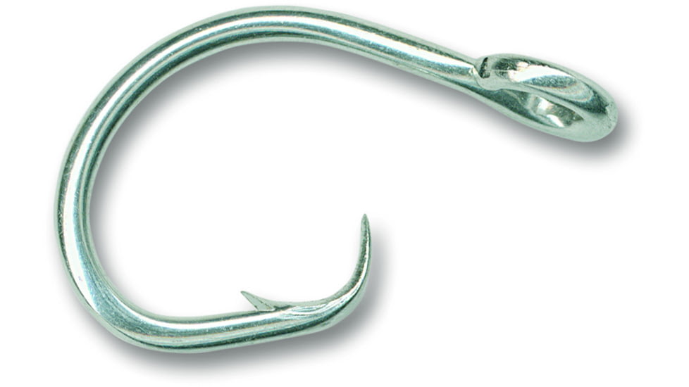 Mustad Classic Circle Hook, Curved In/Kirbed Point, 2X Strong, Offset, Ringed Eye, Duratin, Size 16/0, 2 per Pack, 39965-DT-16/0-2