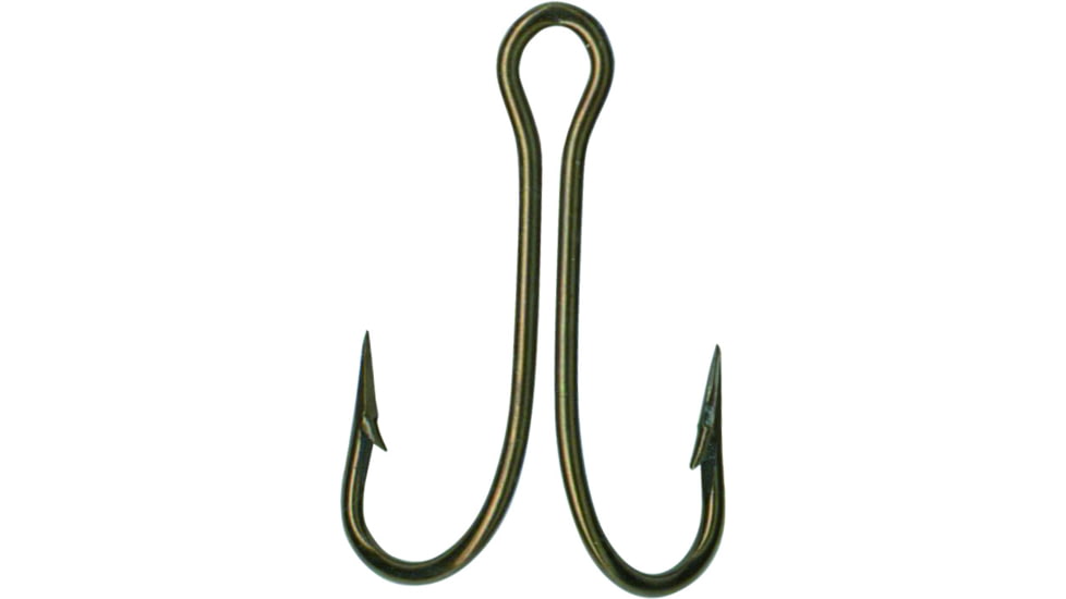 Mustad Classic Double Hook, Open Shank Ringed Eye, Bronze, Size 10, 50 per Pack, 7825-BR-10-50