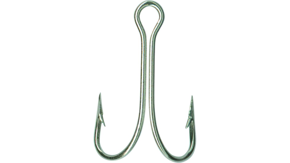 Mustad Classic Double Hook, Open Shank Ringed Eye, Nickel, Size 4/0, 100 per Pack, 7825-NI-4/0-100