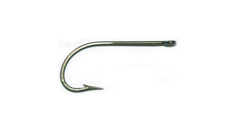 Mustad Classic OShaughnessy Hook, Forged, Ringed Eye, Duratin, Size 12/0, 100 per Pack, 3407-DT-12/0-100