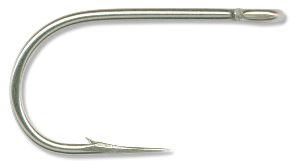 Mustad Classic Salmon/Siwash Hook, Hollow Point, Wide Gap, 3X Strong, Ringed Eye, Stainless Steel, Size 9/0, 2 per Pack, 95160-SS-9/0-2