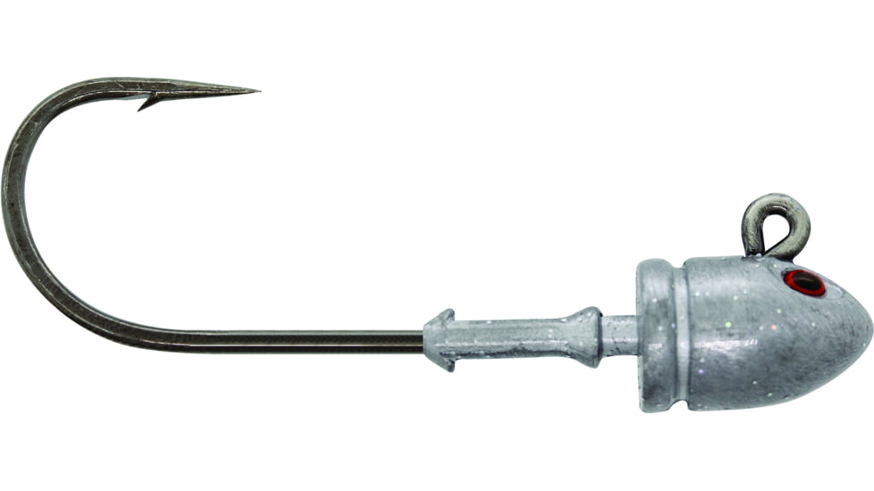 Mustad Elite Bullet Head Jighead, 1/2 oz, 4/0 Hook, 3D Eyes, Plain Fleck, 3/Pack, BUH824-1/2-PL-3