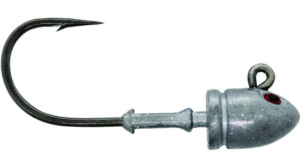 Mustad Elite Bullet Head Jighead, 1 oz, 6/0 Hook, 3D Eyes, Plain Fleck, 2/Pack, BUH824-1-PL-2