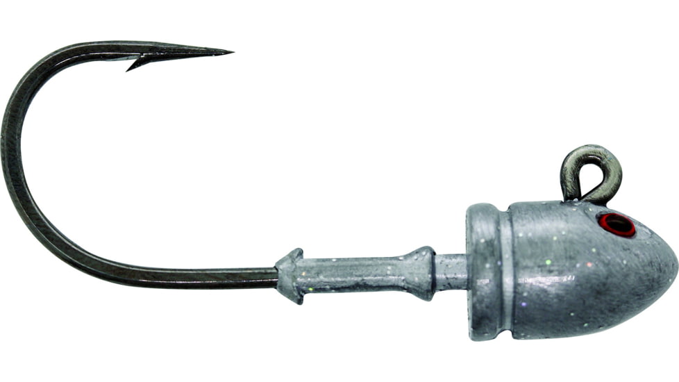 Mustad Elite Bullet Head Jighead, 3/8 oz, 4/0 Hook, 3D Eyes, Plain Fleck, 3/Pack, BUH824-3/8-PL-3