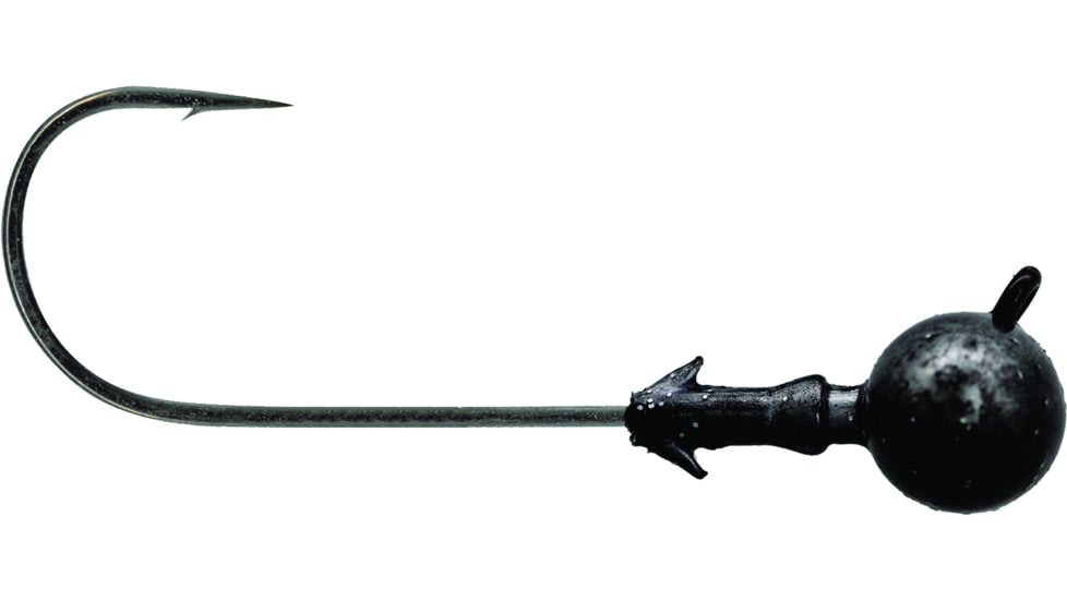 Mustad Elite FootBall Head Jighead, 1/0 Hook, Matte Black, 3/16oz, 3/per Pack, FH898-3/16-MBL-3