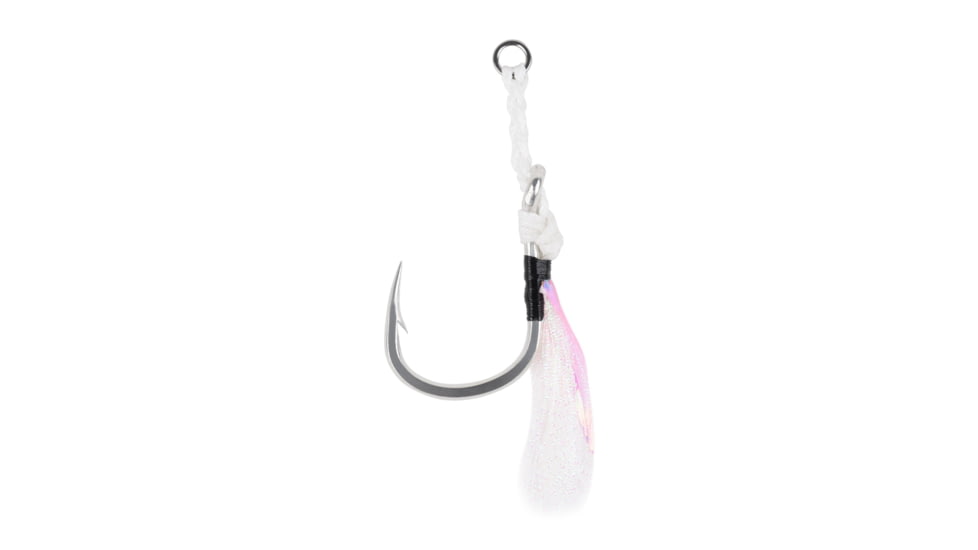 Mustad Heavy Duty Assist Rig, White w/ Green Flash, Size 7/0, J-ASSIST2-7/0-2
