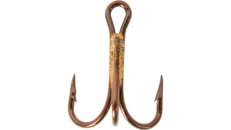 Mustad Kingfish Treble Hook, 4X Strong, Ringed Eye, Bronze, Size 6, 25 per Pack, 3592BR-6-24