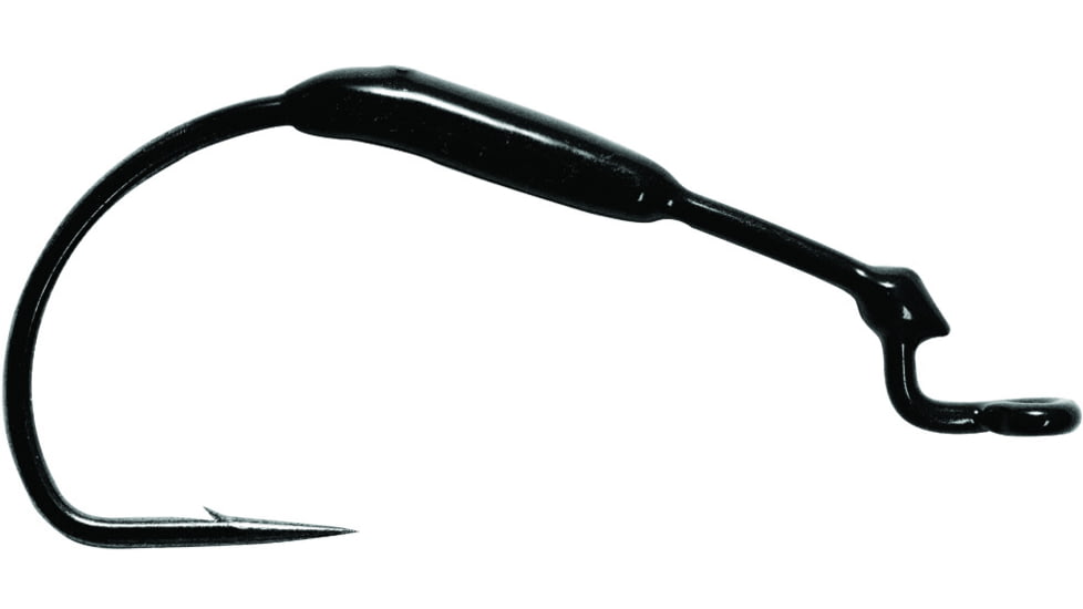 Mustad KVD Weighted Grip-Pin Hook, Opti Angle Needle Point, Extra Wide Gap, Offset, Black Nickel, Size 5/0, 1/8oz, 3 per Pack, 38101W18-5/0-3U