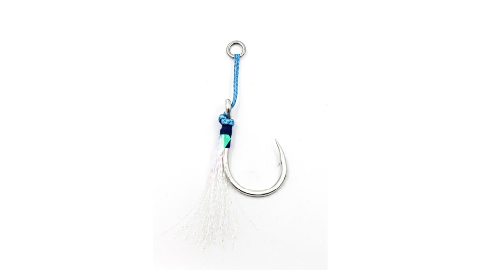Mustad Ocean Camo Assist Rig w/ Flash &amp; Ring 10881NP-DT, Blue, Size 5/0, J-ASSIST5-5/0-3