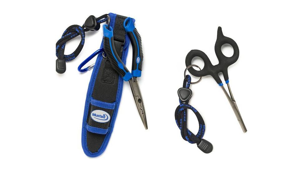 Mustad Pliers with Sheath Stainless steel 6in w/ Foreceps 047523