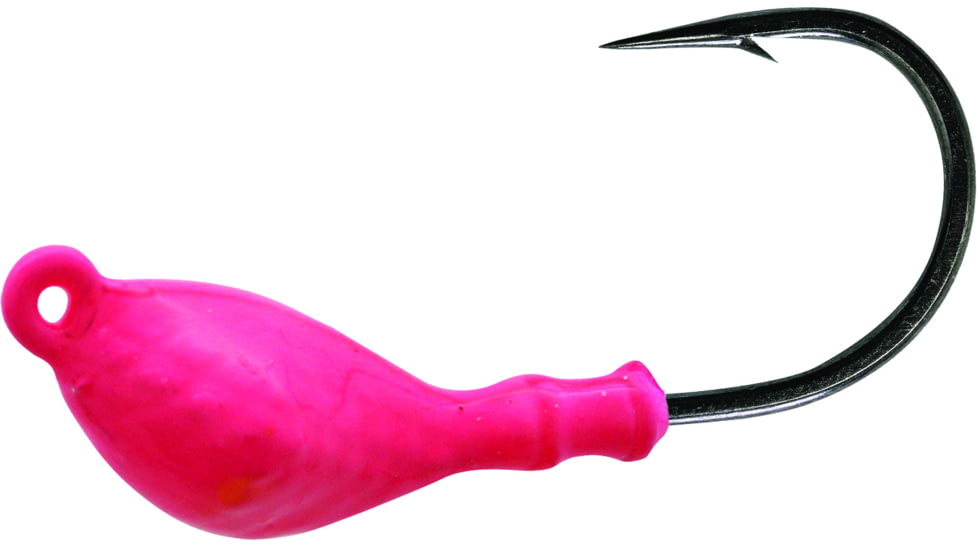 Mustad Shrimp Jig Head, 3/16 oz, 2X Strong 1/0 Hook Dark Pink, 5/Pack, SH824-3/16-MDP-5