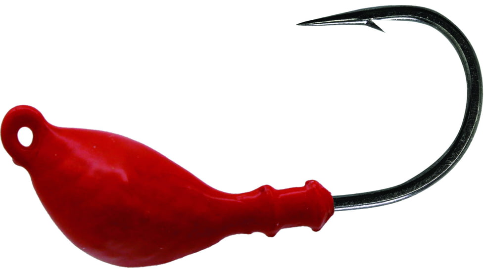 Mustad Shrimp Jig Head, 3/16 oz, 2X Strong 1/0 Hook Red, 5/Pack, SH824-3/16-MRED-5
