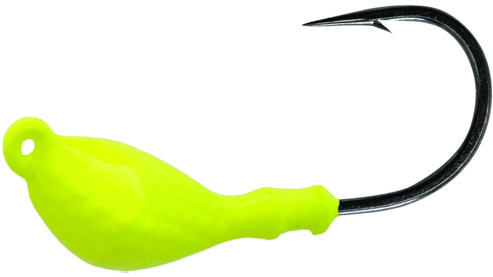 Mustad Shrimp Jig Head, 3/8 oz, 2X Strong 2/0 Hook Chartreuse, 5/Pack, SH824-3/8-MCH-5