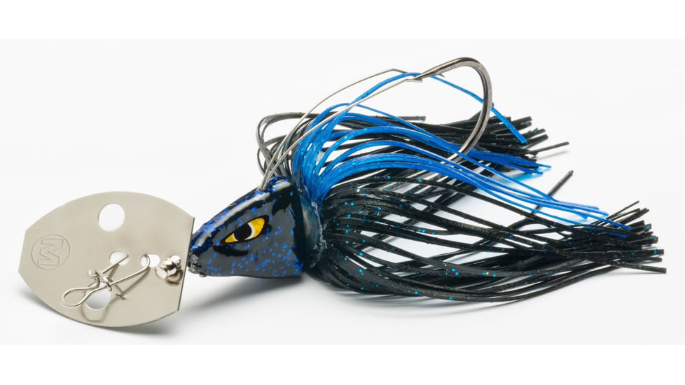 Mustad Skatter Shade Blade Jig, Black/ Blue, 3/8oz, WSS608-3/8-BB-1