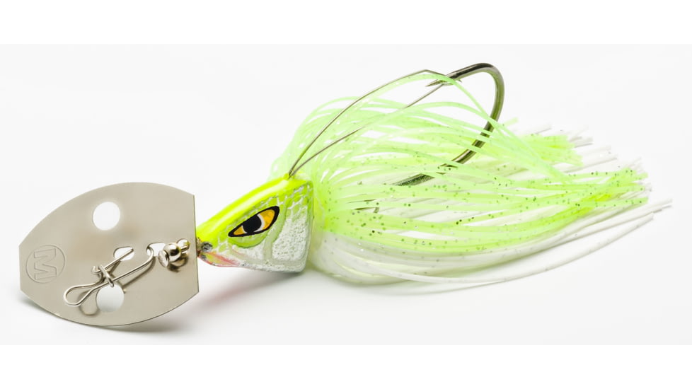 Mustad Skatter Shade Blade Jig, Chartreuse / White, 1/2oz, WSS608-1/2-CHW-1