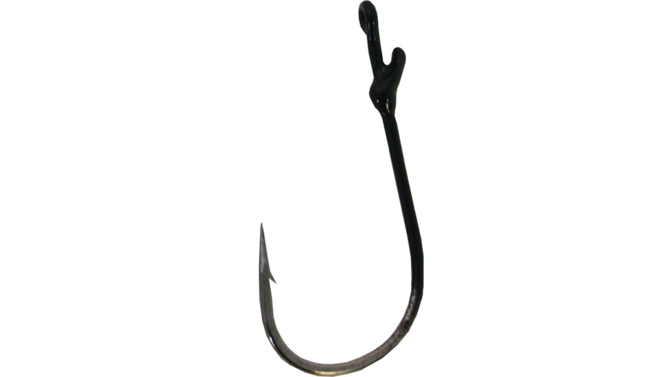 Mustad Ultrapoint Grip-Pin Max Worm Hook, Needle Point, Extra Wide Gap, Heavy Wire, Ringed Eye, Black Nickel, Size 4/0, 5 per Pack, G34131NP-BN-4/0-5U