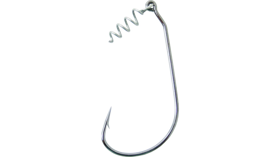 Mustad UltraPoint Impact Soft Plastics Spring Keeper Hook, Needle Point, Ringed Eye, Black Nickel, Size 5/0, 5 per Pack, 91768S-5/0-5U