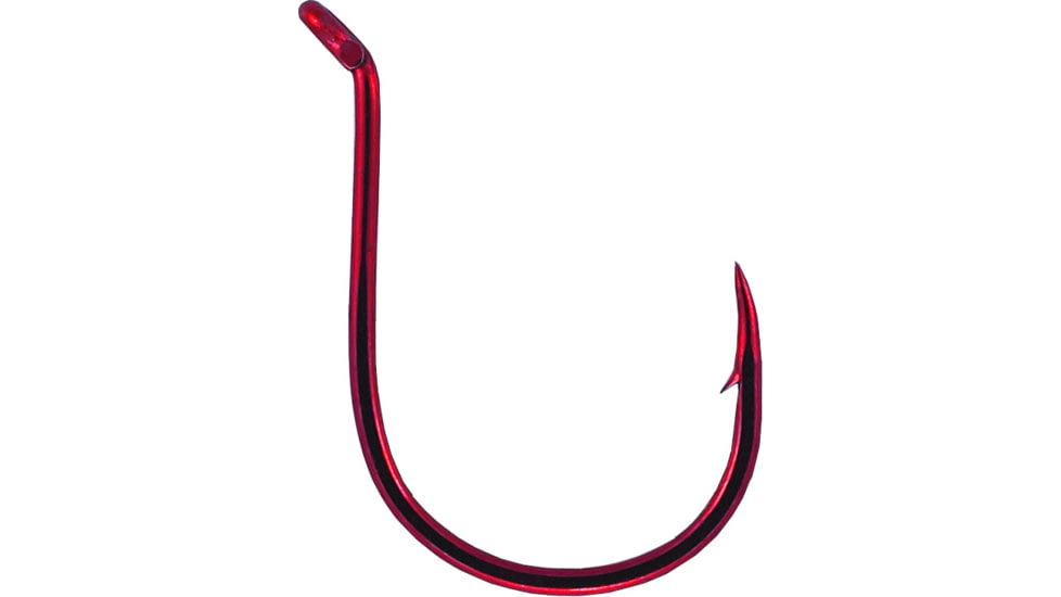 Mustad Ultrapoint KVD Dropshot Hook, Needle Point, Double Wide Gap, Light Wire, Live Bait, Up Eye, Red, Size 4, 10 per Pack, 10548NP-RB-4-10U