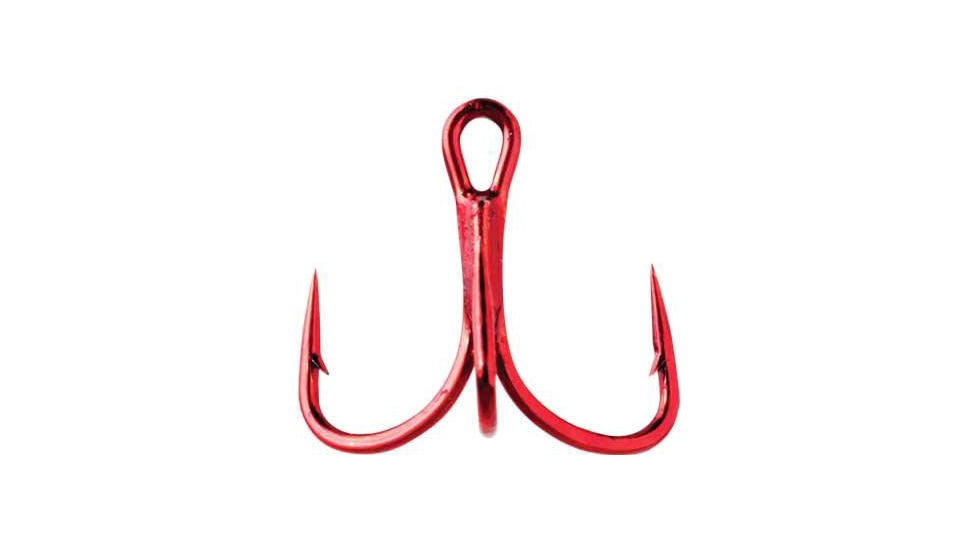 Mustad UltraPoint KVD Elite Opti-Angle Treble Hook, Needle Point, 2X Short Shank, Wide Gap, Blonde Red, Size 4, 6 per Pack, TG76NP-RB-4-6U